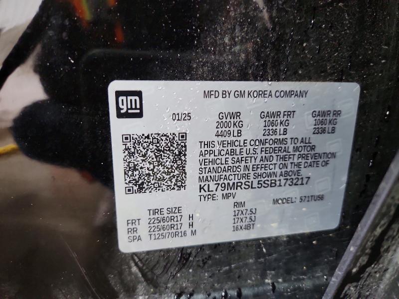 69891996 :رقم المزاد ، KL79MRSL5SB173217 vin ، 2025 Chevrolet Trailblazer مزاد بيع