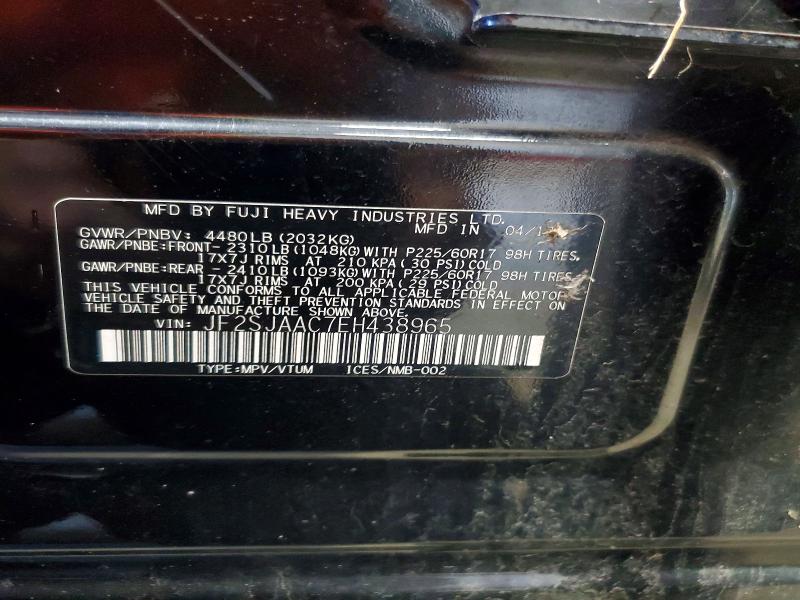 Aukcja sprzedaży 2014 Subaru Forester, vin: JF2SJAAC7EH438965, numer aukcji: 69196816