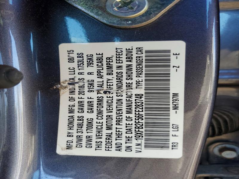 68979926 :رقم المزاد ، 19XFB2F56FE283748 vin ، 2015 Honda Civic مزاد بيع