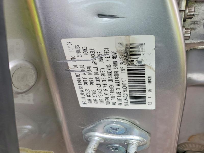 59408066 :رقم المزاد ، JH4CU2F68AC011707 vin ، 2010 Acura Tsx مزاد بيع