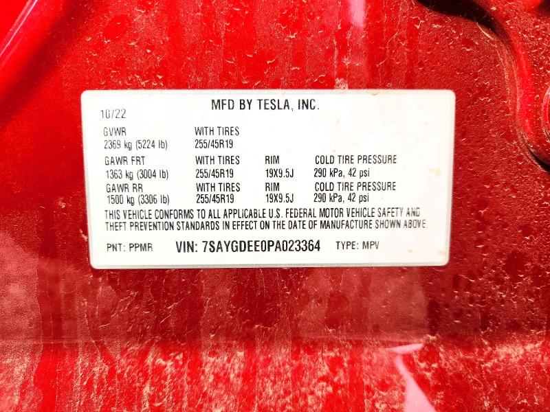 2023 Tesla Model Y მანქანა იყიდება აუქციონზე, vin: 7SAYGDEE0PA023364, აუქციონის ნომერი: 67993086