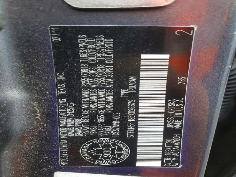 Продажа на аукционе авто 2011 Toyota Tundra, vin: 5TFUM5F18BX026679, номер лота: 66179566