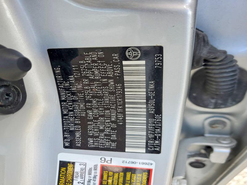 Продажа на аукционе авто 2012 Toyota Camry, vin: 4T4BF1FK1CR179346, номер лота: 68303106