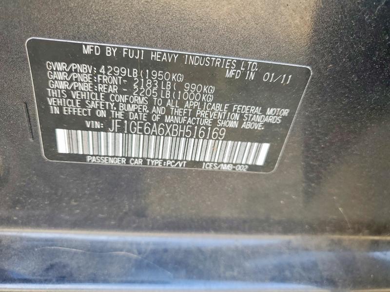 Продаж на аукціоні авто 2011 Subaru Impreza, vin: JF1GE6A6XBH516169, номер лоту: 67935436