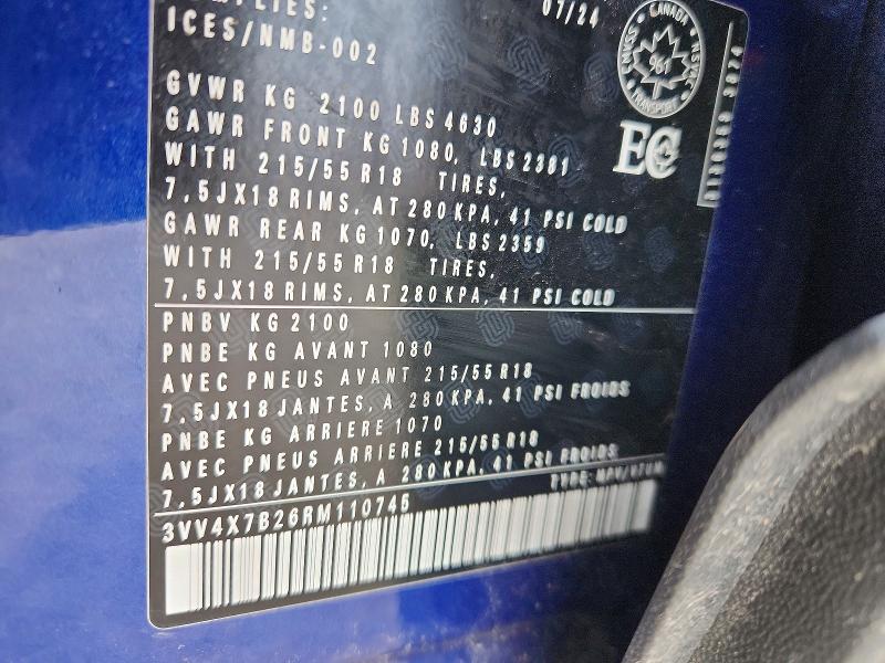 2024 Volkswagen Taos მანქანა იყიდება აუქციონზე, vin: 3VV4X7B26RM110745, აუქციონის ნომერი: 68689876