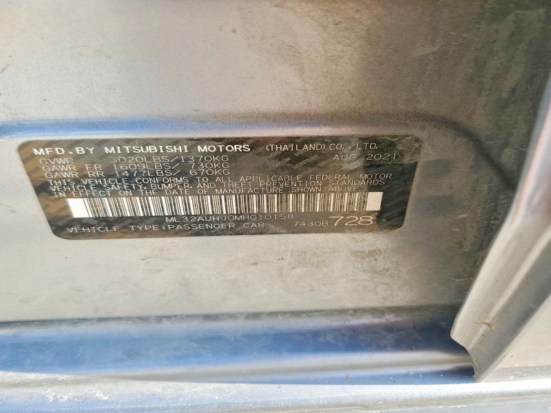 69559846 :رقم المزاد ، ML32AUHJ0MH010158 vin ، 2021 Mitsubishi Mirage مزاد بيع