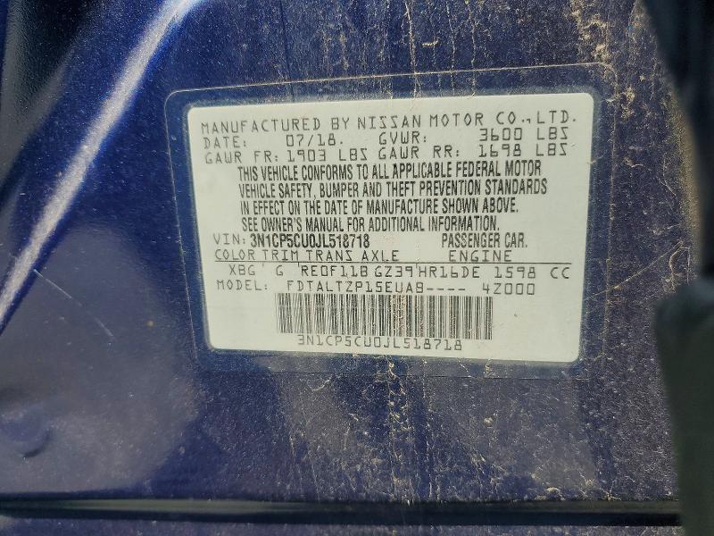 Продаж на аукціоні авто 2018 Nissan Kicks, vin: 3N1CP5CU0JL518718, номер лоту: 69040726