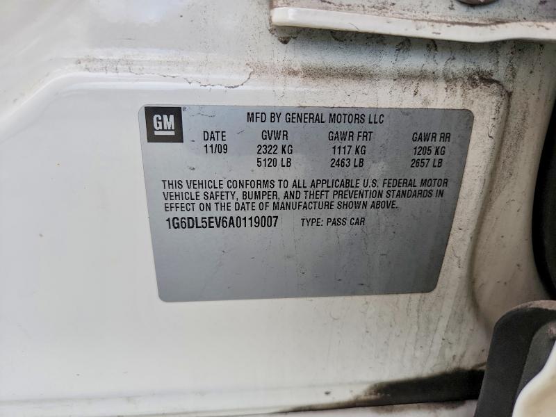 2010 Cadillac Cts მანქანა იყიდება აუქციონზე, vin: 1G6DL5EV6A0119007, აუქციონის ნომერი: 70653306