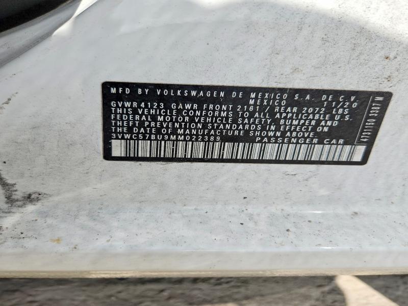 67417006 :رقم المزاد ، 3VWC57BU9MM022389 vin ، 2021 Volkswagen Jetta مزاد بيع