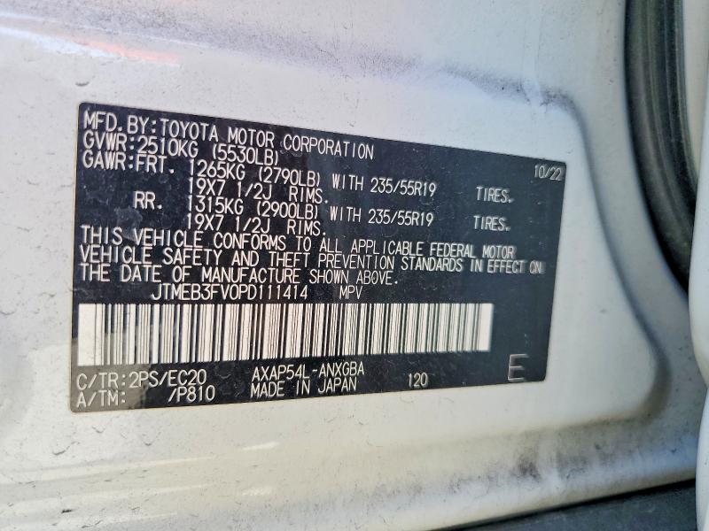 68188996 :رقم المزاد ، JTMEB3FV0PD111414 vin ، 2023 Toyota Rav4 Prime مزاد بيع