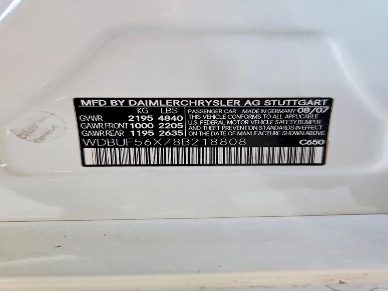 Aukcja sprzedaży 2008 Mercedes-benz E, vin: WDBUF56X78B218808, numer aukcji: 66859746