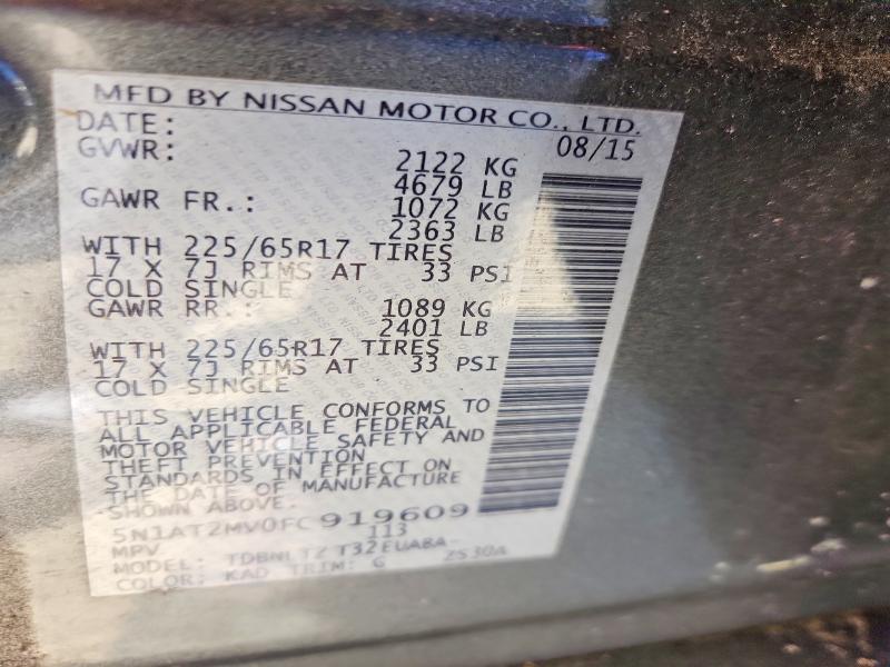 Aukcja sprzedaży 2015 Nissan Rogue, vin: 5N1AT2MV0FC919609, numer aukcji: 68919596