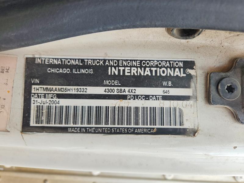 Aukcja sprzedaży 2005 International 4300, vin: 1HTMMAAM35H119332, numer aukcji: 70553456