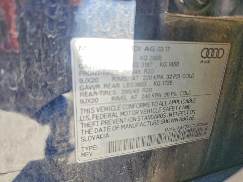 Aukcja sprzedaży 2017 Audi Q7, vin: WA1LAAF73HD047946, numer aukcji: 68829826