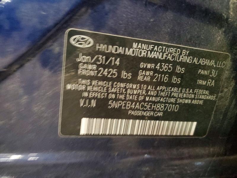 Aukcja sprzedaży 2014 Hyundai Sonata, vin: 5NPEB4AC5EH887010, numer aukcji: 69048756