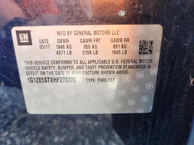 Aukcja sprzedaży 2017 Chevrolet Malibu, vin: 1G1ZE5STXHF273770, numer aukcji: 66787086