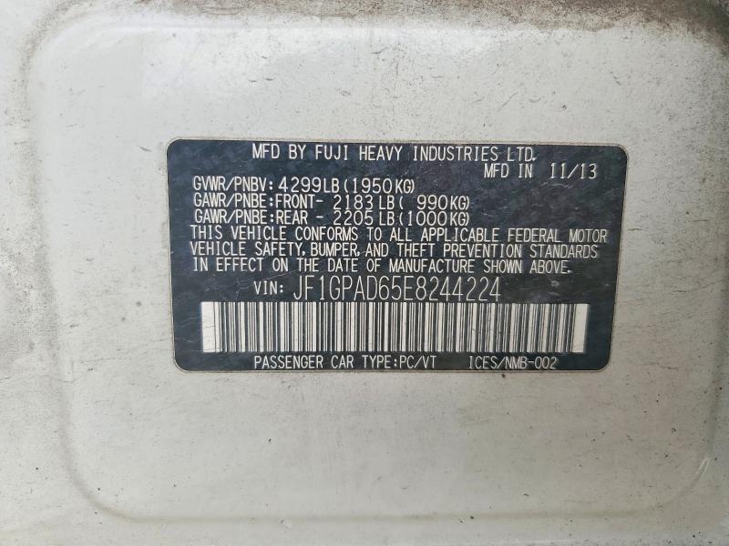Aukcja sprzedaży 2014 Subaru Impreza, vin: JF1GPAD65E8244224, numer aukcji: 70108916