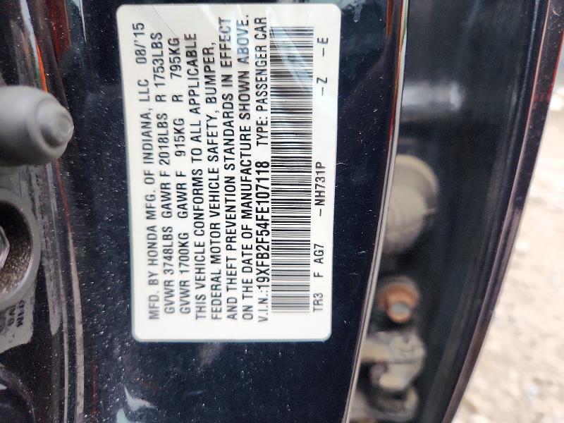 Aukcja sprzedaży 2015 Honda Civic, vin: 19XFB2F54FE107118, numer aukcji: 67499156