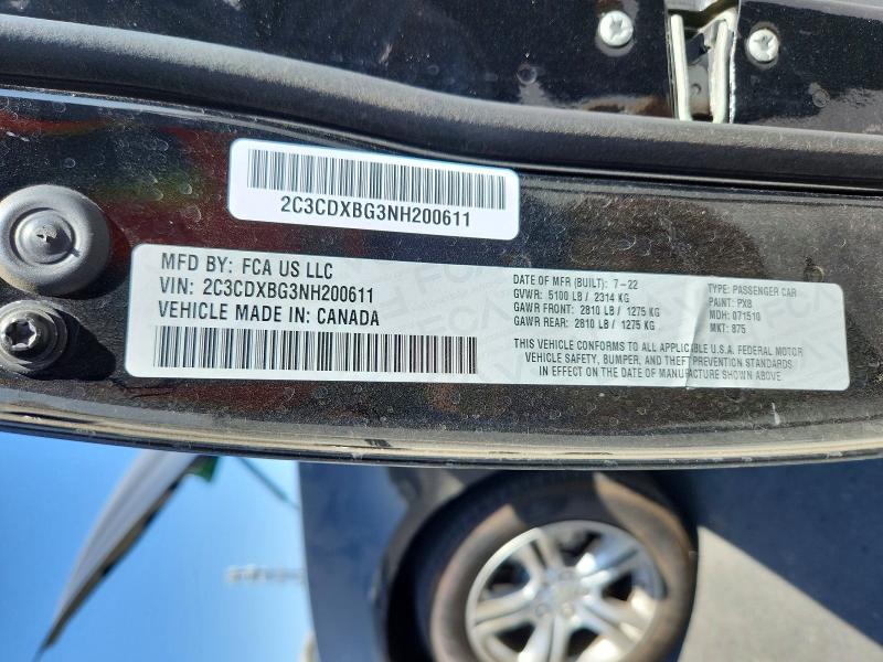 Aukcja sprzedaży 2022 Dodge Charger, vin: 2C3CDXBG3NH200611, numer aukcji: 68993716