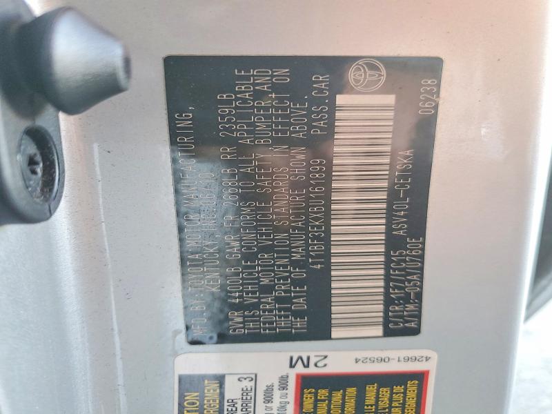 2011 Toyota Camry მანქანა იყიდება აუქციონზე, vin: 4T1BF3EKXBU161899, აუქციონის ნომერი: 69173696