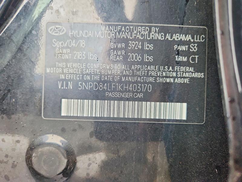 Продаж на аукціоні авто 2019 Hyundai Elantra, vin: 5NPD84LF1KH403170, номер лоту: 68882066