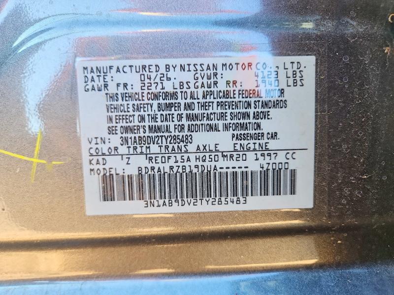 2026 Nissan Sentra მანქანა იყიდება აუქციონზე, vin: 3N1AB9DV2TY285483, აუქციონის ნომერი: 70373976