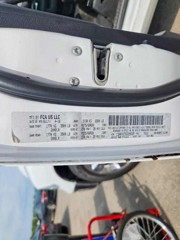 69359206 :رقم المزاد ، 1C6RR7GT3GS295395 vin ، 2016 Ram 1500 مزاد بيع