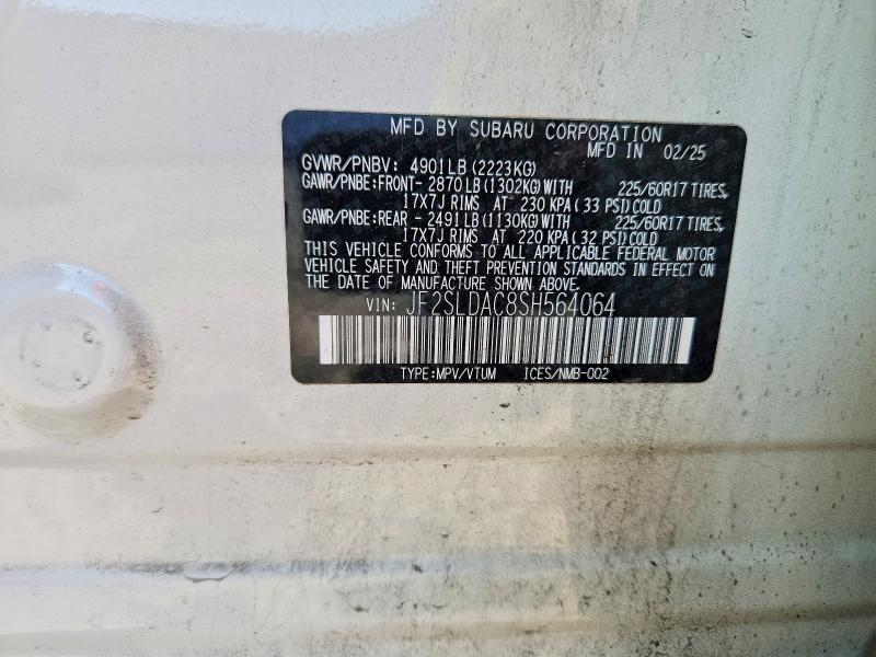 Продажа на аукционе авто 2025 Subaru Forester, vin: JF2SLDAC8SH564064, номер лота: 68026846