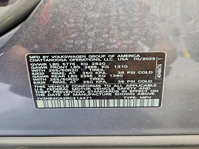 Продаж на аукціоні авто 2024 Volkswagen Atlas Cross Sport, vin: 1V2HE2CA2RC214471, номер лоту: 68209356