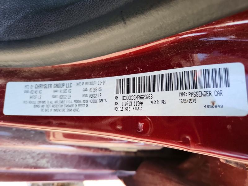 67482206 :رقم المزاد ، 1C3CCCCGXFN623088 vin ، 2015 Chrysler 200 مزاد بيع
