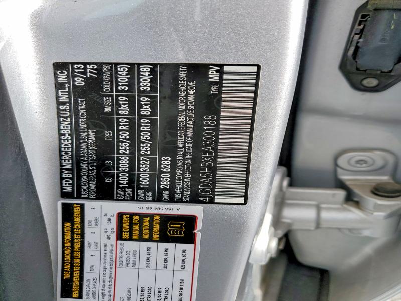 Продаж на аукціоні авто 2014 Mercedes-benz Ml, vin: 4JGDA5HBXEA300188, номер лоту: 67379606