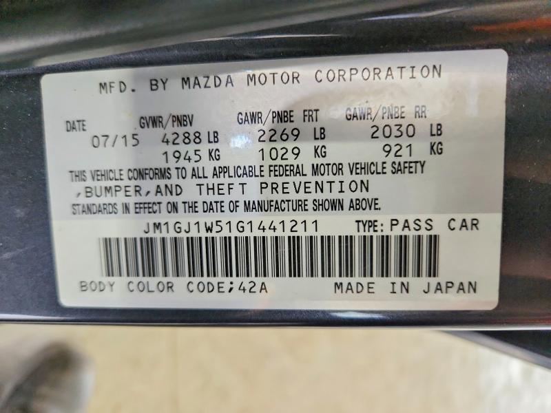 Продажа на аукционе авто 2016 Mazda 6, vin: JM1GJ1W51G1441211, номер лота: 67963936