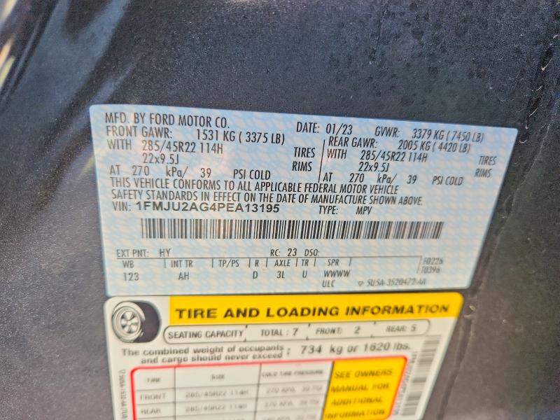 Продажа на аукционе авто 2023 Ford Expedition, vin: 1FMJU2AG4PEA13195, номер лота: 68653256
