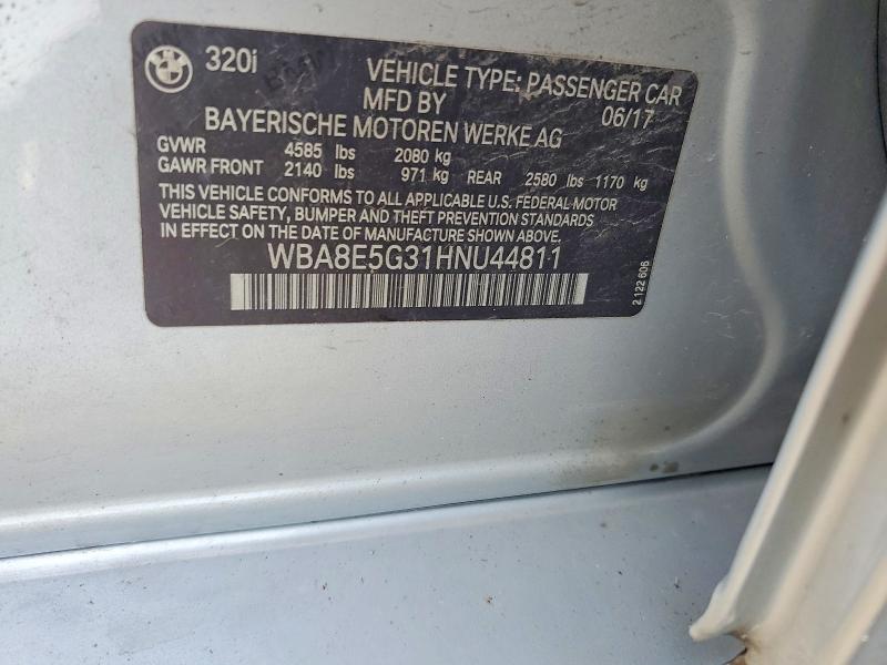 Продажа на аукционе авто 2017 Bmw 320, vin: WBA8E5G31HNU44811, номер лота: 68008226