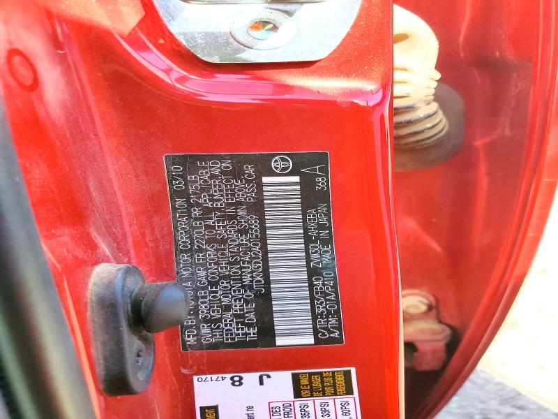 Aukcja sprzedaży 2010 Toyota Prius, vin: JTDKN3DU2A0155689, numer aukcji: 70749326