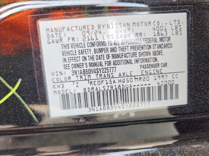 68657976 :رقم المزاد ، 3N1AB8DV4SY225777 vin ، 2025 Nissan Sentra مزاد بيع