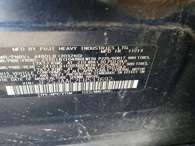 Продажа на аукционе авто 2014 Subaru Forester, vin: JF2SJAAC2EH533692, номер лота: 67610766