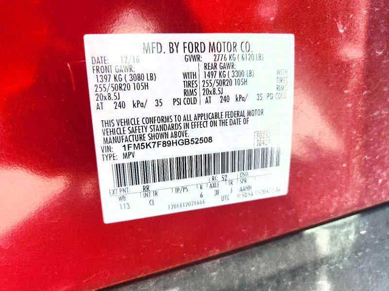 Продажа на аукционе авто 2017 Ford Explorer, vin: 1FM5K7F89HGB52508, номер лота: 70089446