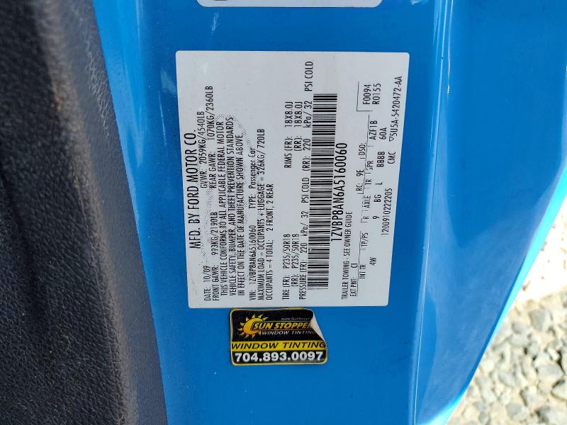 Auction sale of the 2010 Ford Mustang, vin: 1ZVBP8AN6A5160060, lot number: 68408476