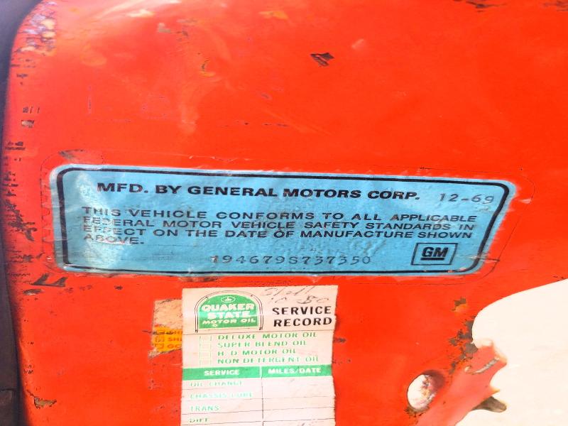 66770486 :رقم المزاد ، 194679S737350 vin ، 1969 Chevrolet Corvette مزاد بيع