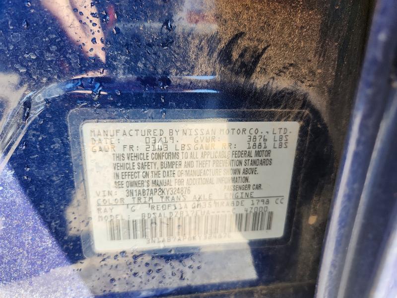 Продаж на аукціоні авто 2019 Nissan Sentra, vin: 3N1AB7AP8KY324876, номер лоту: 67382286
