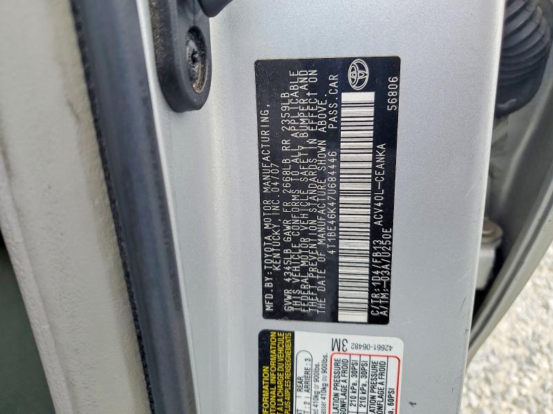 Aukcja sprzedaży 2007 Toyota Camry, vin: 4T1BE46K47U684446, numer aukcji: 67236766