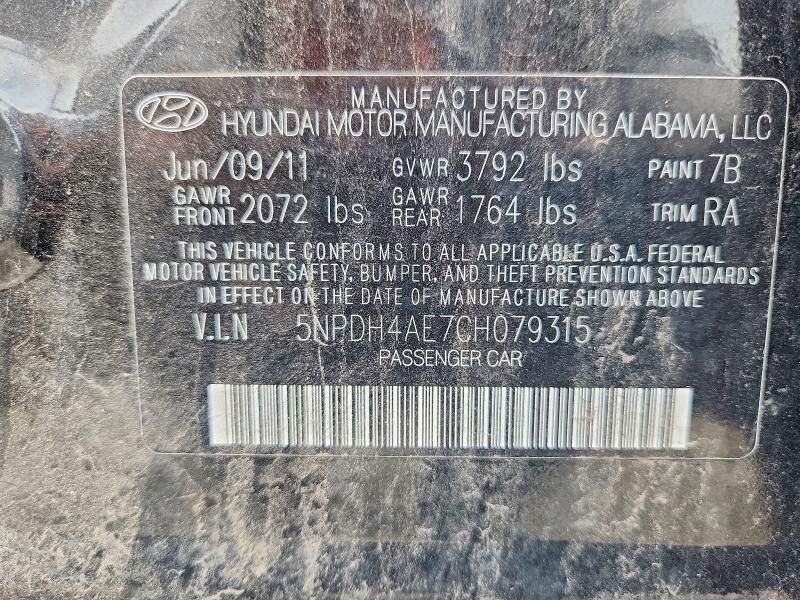 Aukcja sprzedaży 2012 Hyundai Elantra, vin: 5NPDH4AE7CH079315, numer aukcji: 67442656