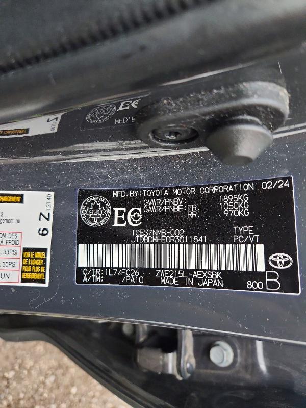 Aukcja sprzedaży 2024 Toyota Corolla, vin: JTDBDMHE0R3011841, numer aukcji: 67043346