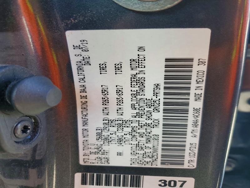 70468596 :رقم المزاد ، 3TMAZ5CNXKM111010 vin ، 2019 Toyota Tacoma مزاد بيع