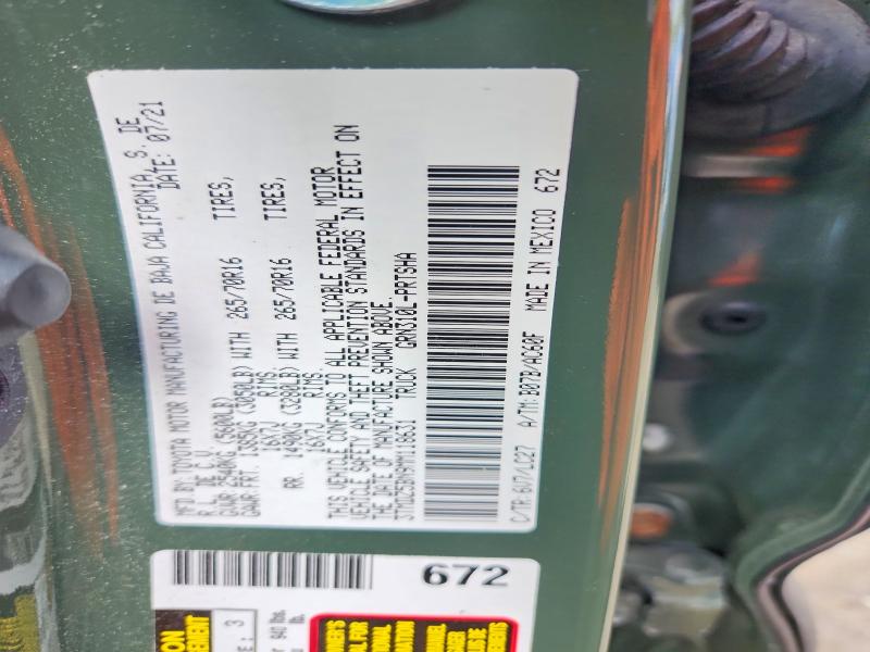 Aukcja sprzedaży 2021 Toyota Tacoma, vin: 3TMDZ5BN9MM118631, numer aukcji: 67123376