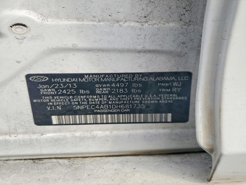 68786626 :رقم المزاد ، 5NPEC4AB1DH681735 vin ، 2013 Hyundai Sonata مزاد بيع
