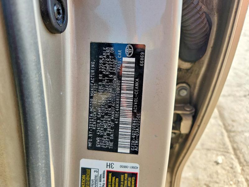 Продаж на аукціоні авто 2008 Toyota Camry, vin: 4T1BE46K68U769080, номер лоту: 67623536