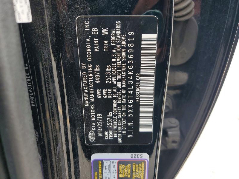 67964846 :رقم المزاد ، 5XXGT4L34KG369819 vin ، 2019 Kia Optima مزاد بيع