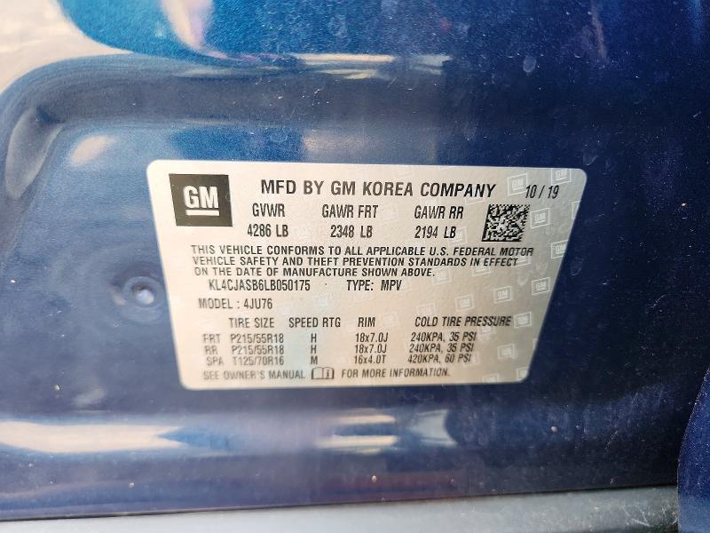 Продаж на аукціоні авто 2020 Buick Encore, vin: KL4CJASB6LB050175, номер лоту: 67652076